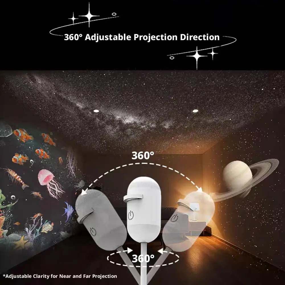 2-in-1 Galaxy Projector with Starry Sky Design and Night Light – Image 5